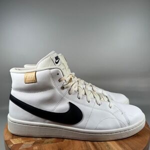 Nike Court Royale 2 Mid White Black Leather High Top Men's Sneakers Size 12